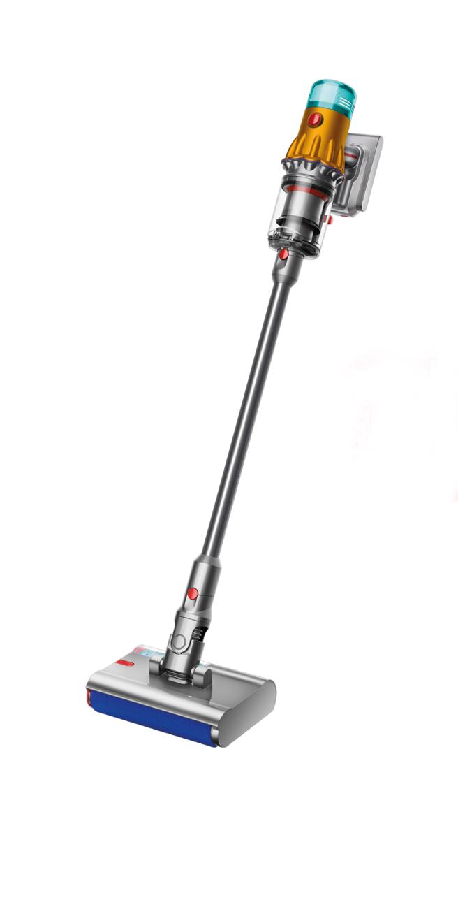 SOGO復興館dyson V12s Detect Slim Submarine乾溼全能洗地吸塵器，原價2萬9900元，特價2萬3888元，限20組 ，贈專用收納架＋洗地滾筒、享品牌滿1萬元贈1000元、贈SOGO商品券1000元。（SOGO提供）