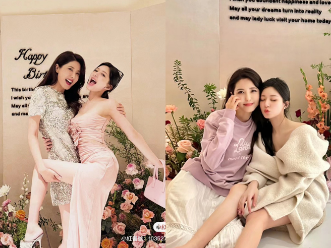 曾黎曬出與「女兒」趙露思後台合影，網驚看不出年齡差。（圖／翻攝自曾黎 小紅書）