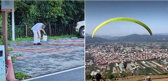 日本人埔里Long Stay  自備鐵夾、桶子邊健行邊撿垃圾