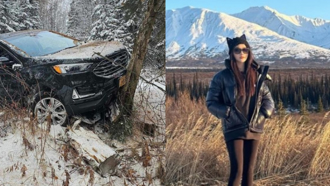 成語蕎美國自駕 雪地打滑「險掉下山崖」曝驚險結局