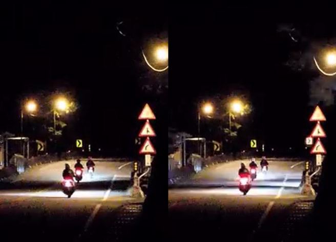 一名網友拍下台七乙線道上，某路段因設置固定測速照相器，不少汽、機車經過該路段時狂被拍，猶如「星光大道」。（圖／翻攝自臉書爆料公社二社）