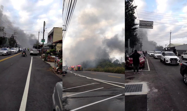 今（13）日16时许，台中市大甲区中山路上一间洗车场传出火警。（图／翻摄社会事新闻影音）