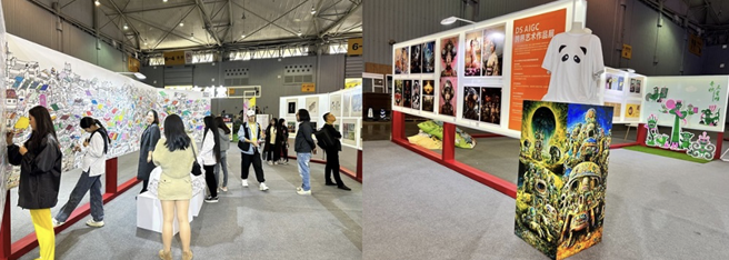 金犢華文創意展覽展廳現場遊客絡繹不絕。（圖／方偉光攝）