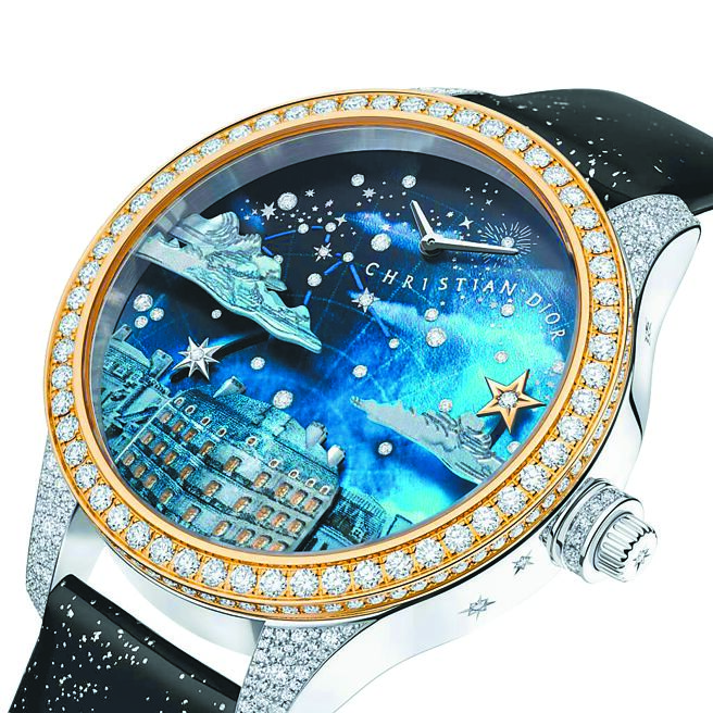 Dior首次採用自動機械機芯打造Grand Soir Automate Etoile de Monsieur Dior珠寶表，一舉拿下最佳複雜女表獎。（GPHG提供）