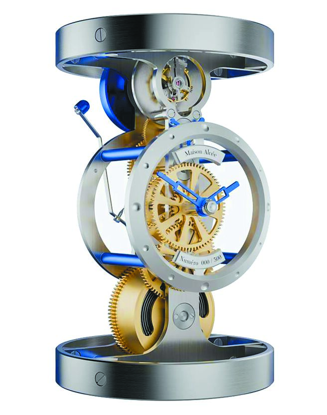拿下大膽前衛獎的Maison Alcee Persee Azur座鐘。（GPHG提供）