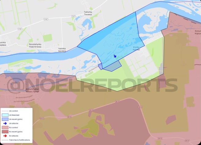 乌克兰以舟艇运送部队到第聂伯河左岸，在克林基已经站稳脚跟。(图/X)