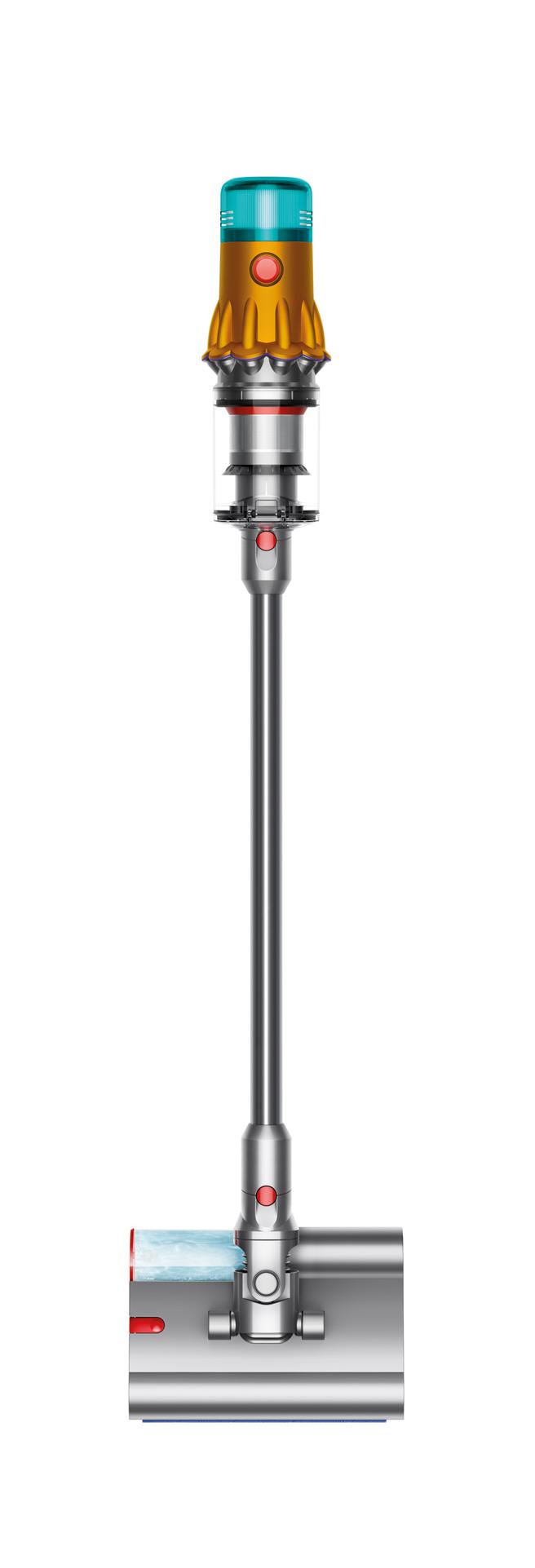 Dyson V12s Detect Slim Submarine 乾湿全能洗地吸尘器。全机密封HEPA过滤系统，可捕捉99.97%小至PM0.1的微粒，2万9900元。（Dyson提供／古明弘台北传真）