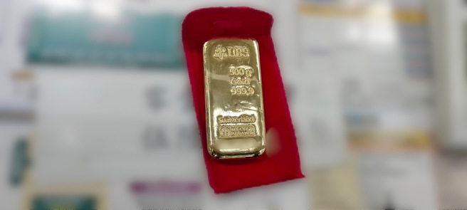 余姓妇人所购买500克黄金。（图／警方提供）