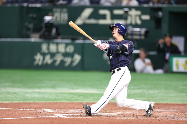 亚冠赛中华队林靖凯在10局上敲出满贯炮。（中职提供）