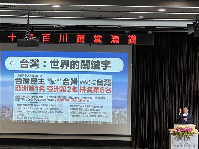 被问到民眾党这2问题 赖清德「呵呵呵」笑了。（曾薏苹摄）