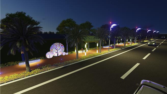 花莲港区奇莱鼻海岸景观廊带道路示意图。（台湾港务公司提供／王志伟花莲传真）