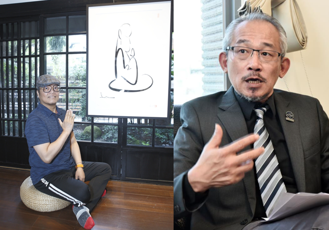 左图为台湾漫画才子萧言中18日大肠癌逝，享年58岁。右图为卫福部口腔健康司长赖向华于19日凌晨在睡梦中猝死，疑为心肌梗塞，享年56岁。（图／中时资料照片）