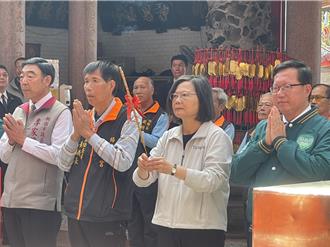 蔡英文楊梅參拜：訴求台海和平 台灣要在世界舉足輕重