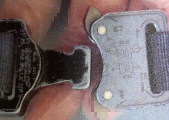 花莲县丰滨乡昨不幸发生飞行伞意外，初步怀疑是安全护具扣环松脱，但详细原因还待检警与县府调查；图为同型安全扣环。（民眾提供／罗亦晽花莲传真）