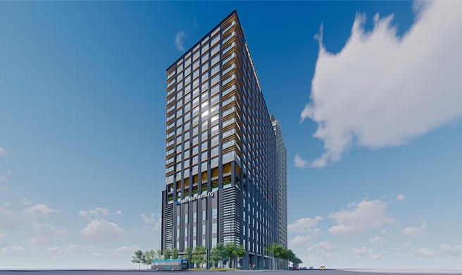 位在高雄亚洲新湾区高雄日航酒店（Hotel Nikko）预计2024年下半年开幕。图／高雄日航酒店提供