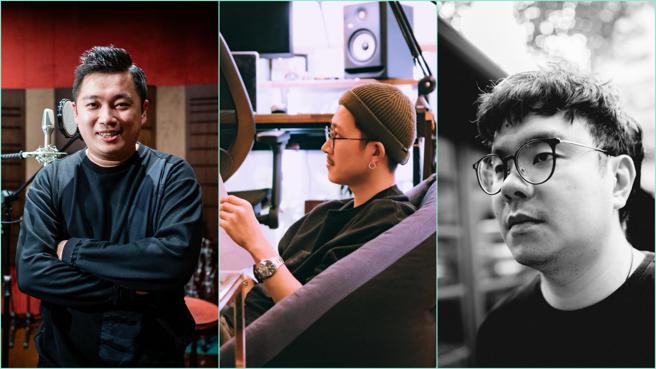 左光平担任评审长(左)率领初赛评审吹音乐主编阿哼(中)、资深乐评陈玠安(右)投票选出入围复赛的队伍。（图／高雄流行音乐中心）
