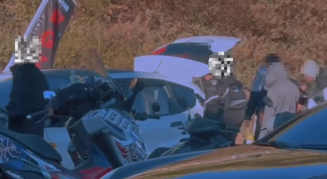 游客一大早就在合欢山上停车场「大开电音趴」，夸张的一幕也被分享在网上遭网友骂翻。（翻摄自脸书粉专中横路况交通资讯站）