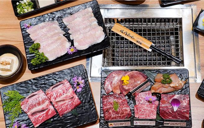 「烧肉ChaCha」提供日本A5和牛雪花、美国见岛和牛嫩肩沙朗、澳洲黑毛和牛横膈膜、安格斯骨付牛小排等顶级肉品。（马辣餐饮集团提供）