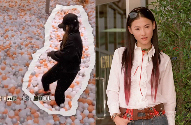 女星張柏芝年輕時美貌驚人。（圖／中時資料照、張柏芝小紅書）