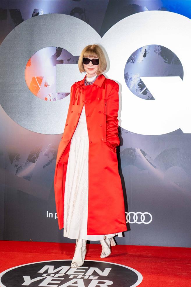 恶魔总编安娜温图今天一脸微笑现身，摇身一变成天使总编。（石智中摄）