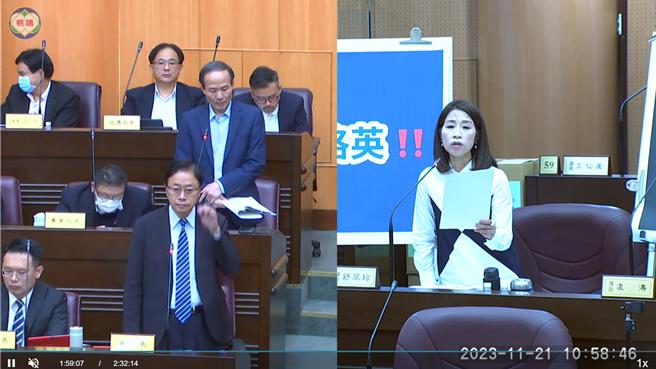 桃園市議員舒翠玲21日總質詢細數數位海洛因、網路成癮症、3C育兒及科技奶嘴現象，建議桃市府擬定因應對策。(蔡依珍攝)