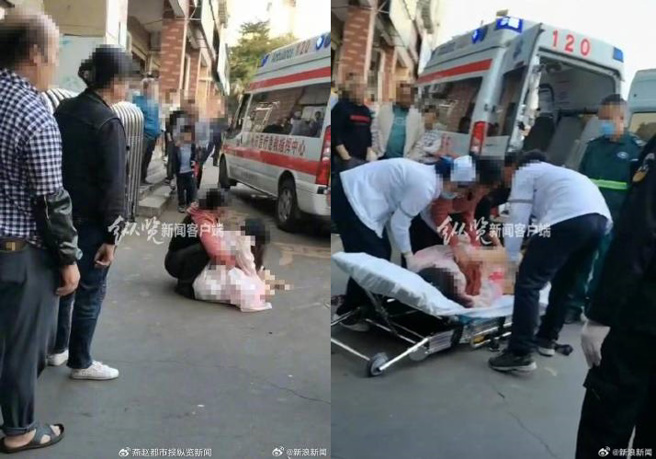 大陆广西柳州一名高三女生被当街捅伤。（翻摄自纵览新闻）