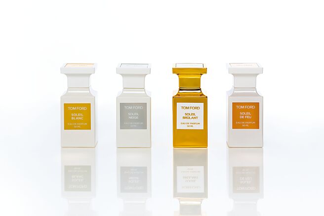 Tom Ford发表私人调香太阳轻吻全系列，以阳光做为香味设计灵感，售价从6400元至1万8500元。（Tom Ford提供）