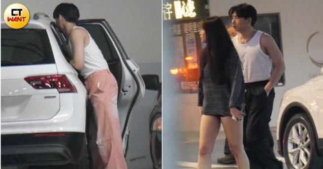 范范在车上换装，下车时已换了一条裤子，上身还是同一件能秀出壮硕手臂的背心。（图／本刊摄影组）