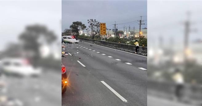 辛女今年2月13日下午開車載著兒女及友人，行經國道1號彰化南下，不料張男以時速140公里的速度從她左側超車，並在辛女前方突然減速，造成辛女緊急煞車以致車子失控翻覆。（本報資料照片／吳建輝彰化傳真）