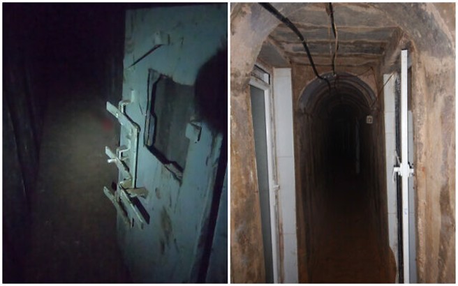 以色列炸开了50公尺隧道尽头的防爆门，后面仍然是深邃的黑暗。(图/IDF)