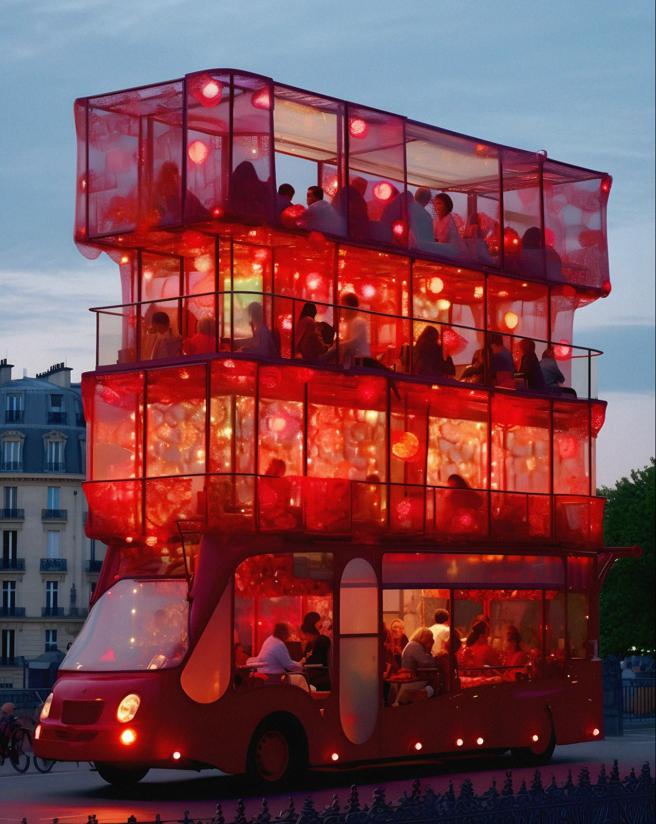 艺术家JOANN的作品Ancora 公车。（摘自GUCCI Art Space）