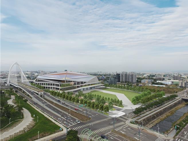 水湳转运中心明年预算增加10亿，引发绿营议员不满，委员会决议将预算送大会讨论。图为水湳转运中心模拟图。（市府提供／张亦惠台中传真）