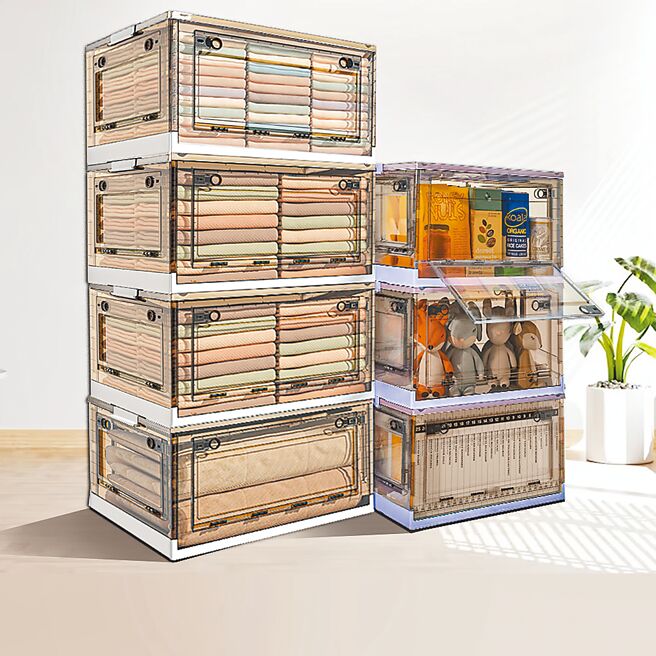 momo「ONE HOUSE」100L五開門大容量巨無霸摺疊收納箱（4入），即日起至11月27日，活動價1499元。（momo提供）