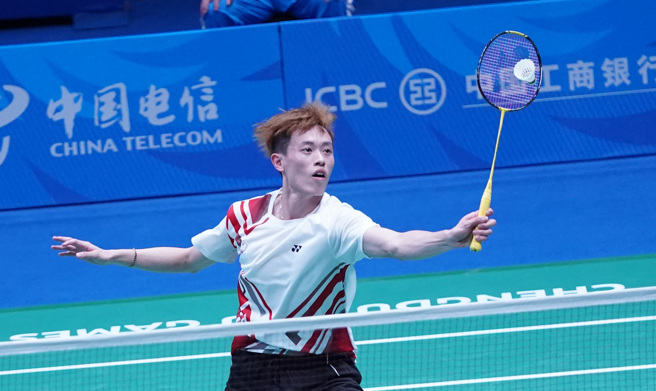 林俊易挺進馬來西亞公開賽男單8強。（資料照／大專體總提供）