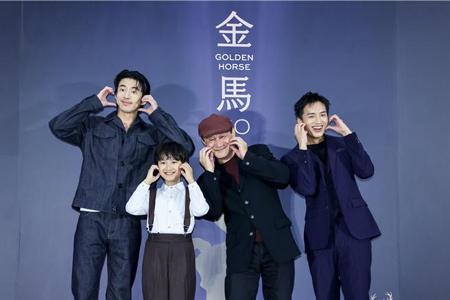 傅孟柏（左起）、黄梓乐、陈慕义、陈泽耀为此次金马奖最佳男配角入围者。（罗永铭摄）