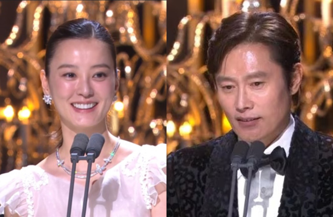 青龙奖影帝后由李秉宪、郑有美夺下。（图／翻摄自韩网）