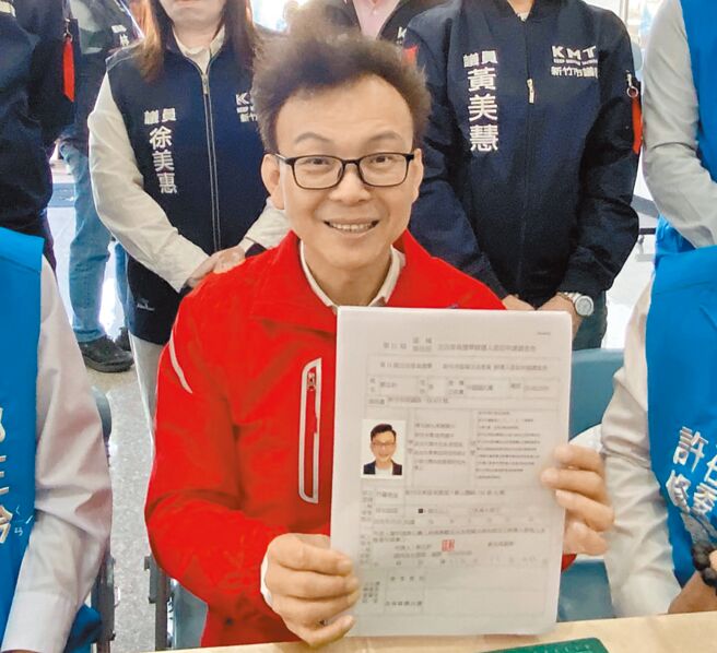 寻求连任的国民党新竹市立委参选人郑正钤。（陈育贤摄）