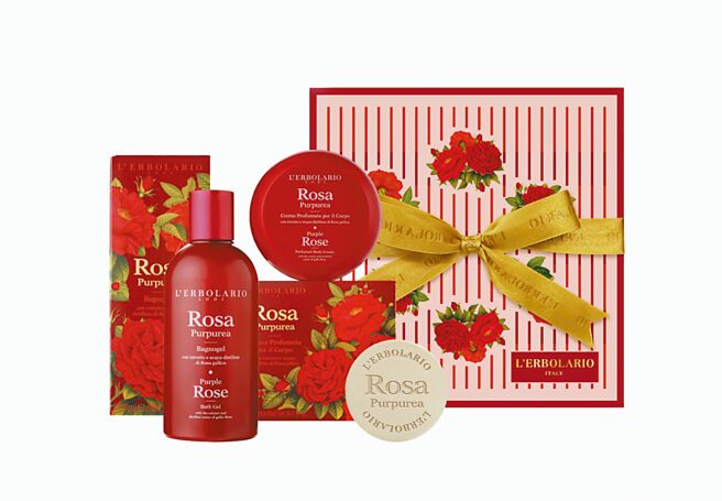 Global Mall新北中和店的蕾莉欧绯红玫瑰香氛礼盒，原价2100元、优惠价1380元。（Global Mall提供）