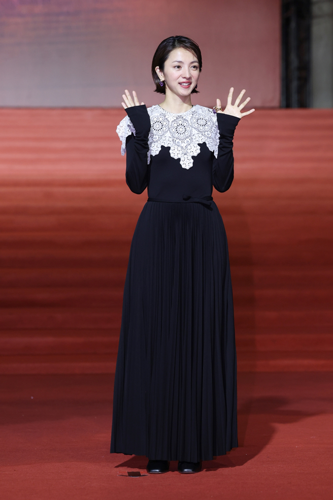 满岛光表示很开心参加金马60。（图／陈俊吉摄）