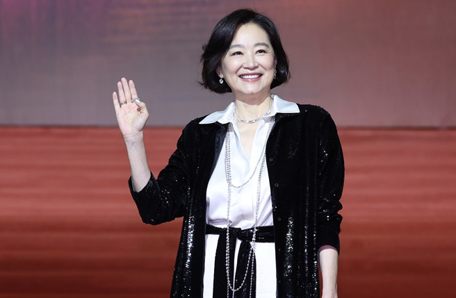 林青霞出席榮獲本屆金馬《終身成就獎》 。（圖／陳俊吉攝）