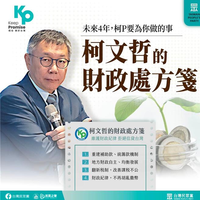 台湾民眾党台中市党部主委江和树26日表示，凌晨3点多发生由市党部提供给民眾张贴的「A1大小柯文哲宣传海报」（示意图，翻摄照片／张妍溱台中传真）