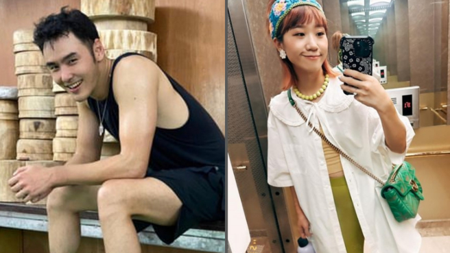 影帝揭奖前的串场，Lulu(右)送给阮经天(左)一张「通缉单」。（图／翻摄自阮经天、Lulu黄路梓茵 IG）