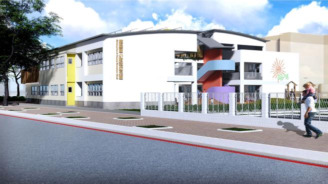 为因应楠梓社区人口快速增加，高市府规划于楠阳国小既有校地内新建公共化幼儿园（图片来源：模拟图 高雄市工务局提供）