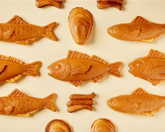 TOTONOYA鱼ノ屋-鲷鱼烧珈琲店，形状有红喉，虱目鱼，生蚝，魩仔鱼与迷你鱼，就是没有鲷鱼。（鲷鱼烧珈琲店- TOTONOYA鱼ノ屋提供／吴娮翎台北传真）