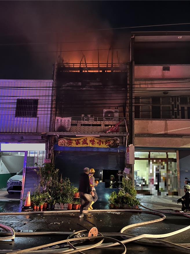 頭份市中華路今天發生住宅火警，造成５人死亡憾事。（民眾提供／李京昇苗栗傳真）