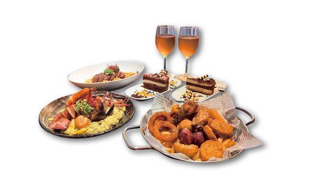 Global Mall桃园A19店推帕朵拉义式料理「圣诞四人餐」，原价3280元、优惠价2880元。（Global Mall提供／朱世凯台北传真）