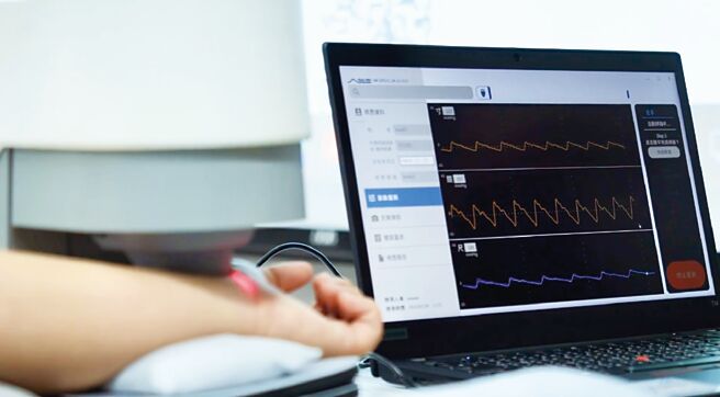 友达耘康以高解析与拟真的显示技术，将其应用于中医检测，提供「中医数位化检测方案」，使传统中医检测结果数据化与视觉化。图／友达提供