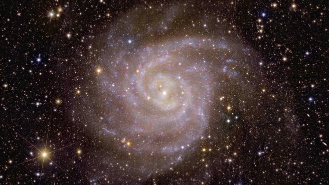 本月歐幾里得太空望遠鏡拍下的「隱藏星系」，這個星系也被稱為IC 342 或Caldwell 5，過去很難觀測，因為它位於我們銀河系的圓盤後面，因此塵埃、氣體和恆星遮擋了我們的視線。（ESA）