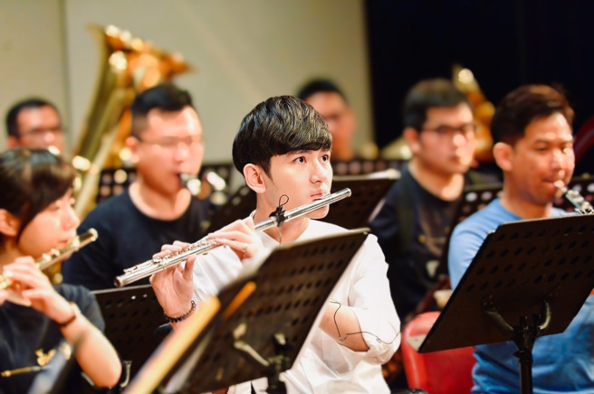 姚富菻大学加入管乐团，谱出人生新乐章。(姚富菻提供)