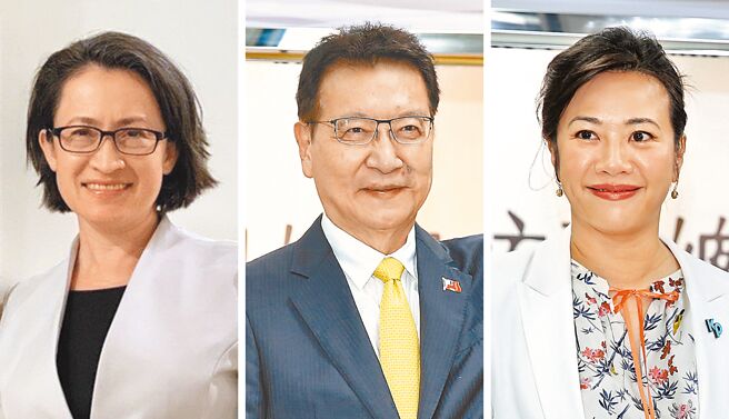 3黨副總統參選人蕭美琴（左起）、趙少康、吳欣盈聲量大增。（摘自蕭美琴社群媒體X、本報資料照片）